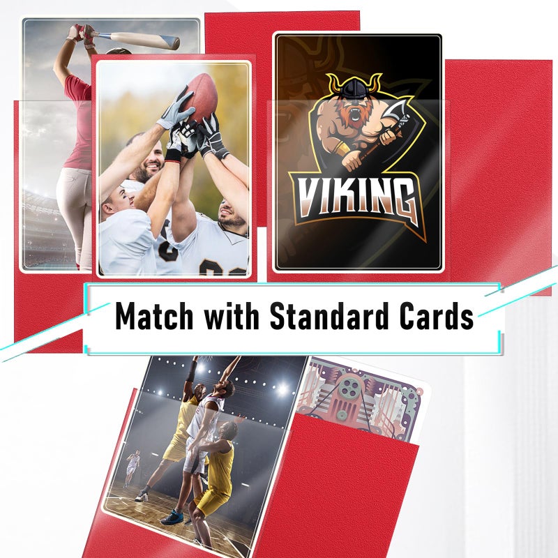 Kitoyz 500 Pcs Card Sleeves for Trading Card, Matte Card Sleeves Deck Card Protectors Compatible with Baseball Cards, Sports Cards, Game Cards (Red) - Image 4